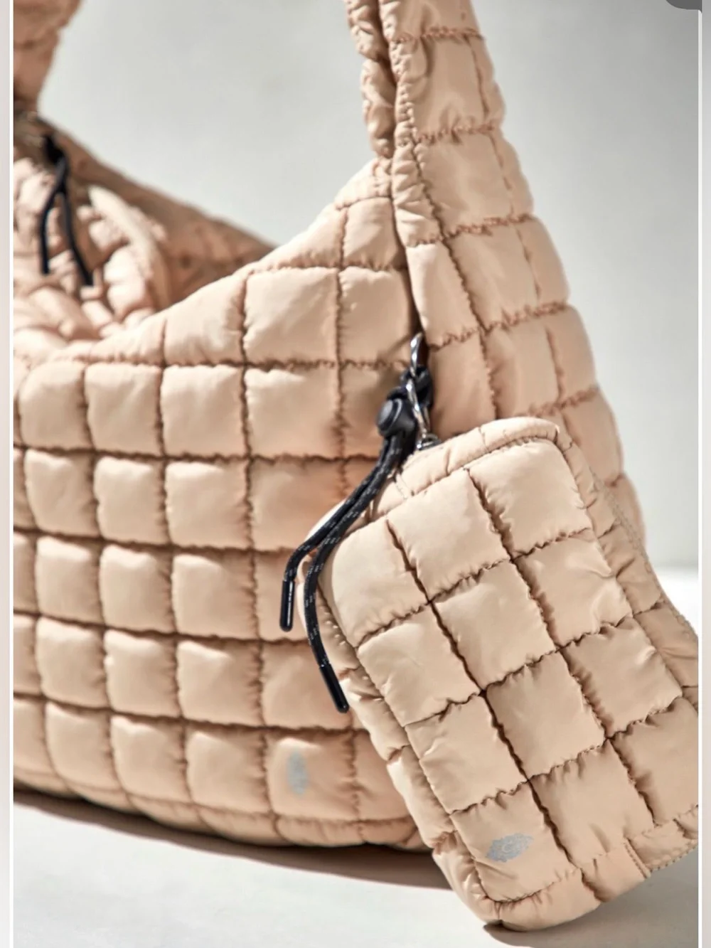 NWT Free People FP Movement Quilted Mini Case Off White